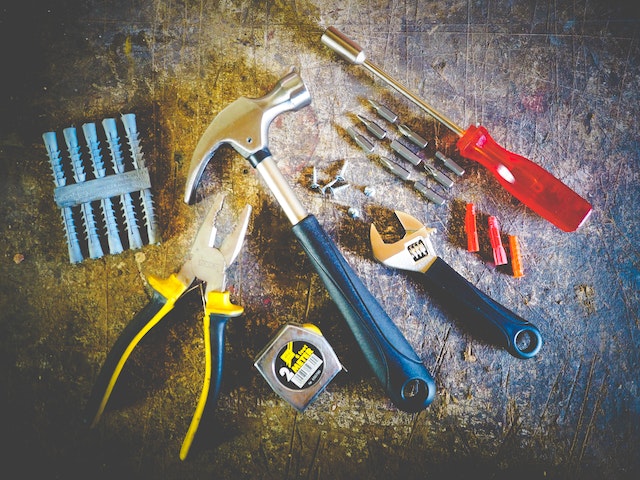 tools on a metal table